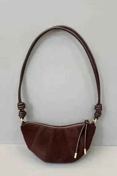 Italian suede shoulder bag “Luna”